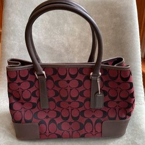 Coach H2J-6089 Jacquard Signature C Satchel Purse Handbag